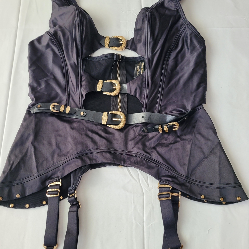 Honey Birdette Jolene Bustier Black and Gold Size L - Picture 6 of 7
